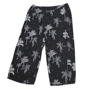 J. Jill Wearever Rayon Blend Tropical Cropped Pants XXL Full Leg Pull On